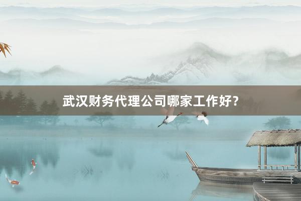武汉财务代理公司哪家工作好？