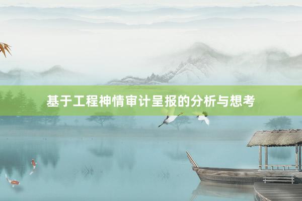 基于工程神情审计呈报的分析与想考