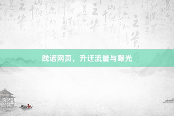 践诺网页，升迁流量与曝光